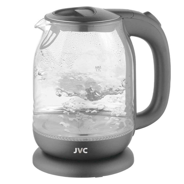 Чайник электрический JVC JK-KE1510, стекло, 2200 Вт, 1,7 л, цвет серый