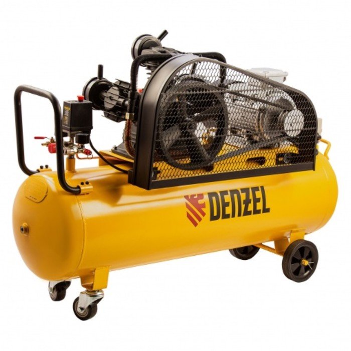 Компрессор воздушный Denzel BCW3000-T/100, 400 В, 3.0 кВт, 520 л/мин, поршневой ременный