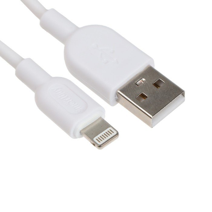 Кабель Lightning S01, Lightning  - USB, 2.4 А, 1 м, зарядка + передача данных, белый