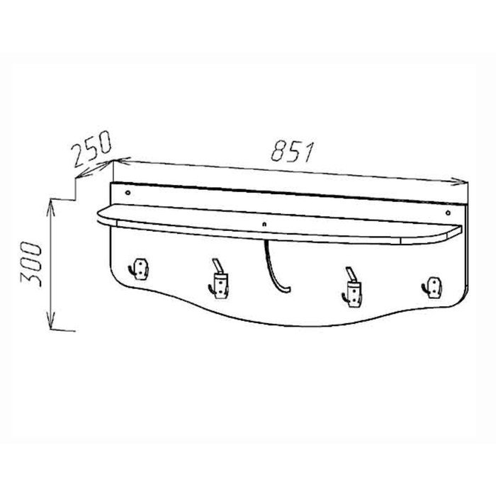 Вешалка настенная размеры