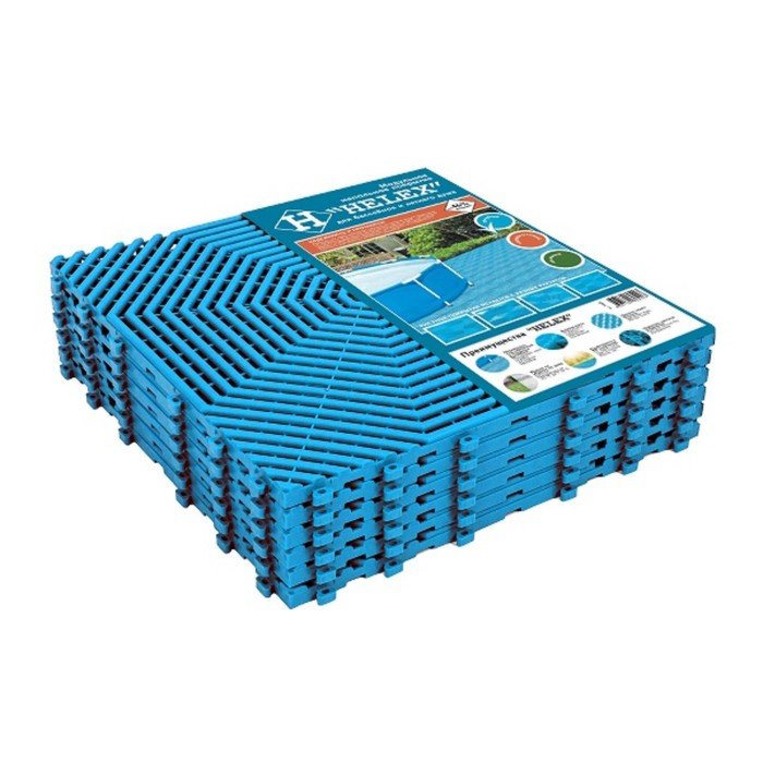 Модульное покрытие, 40 × 40 × 1,8 см, пластик, голубая, набор 6 шт.