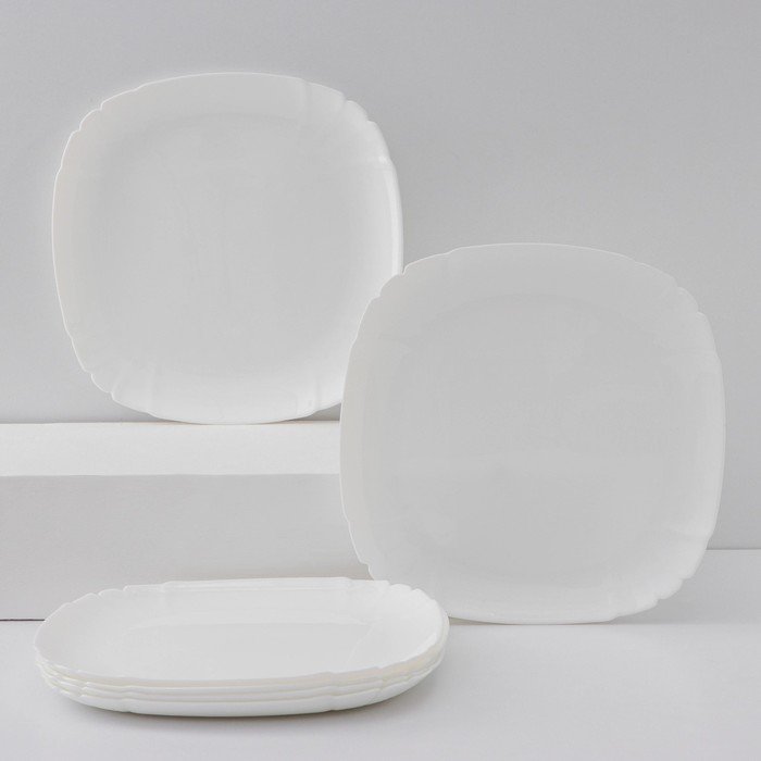 Набор подстановочных тарелок Luminarc Lotusia, d=25,5 см, стеклокерамика, 6 шт, цвет белый