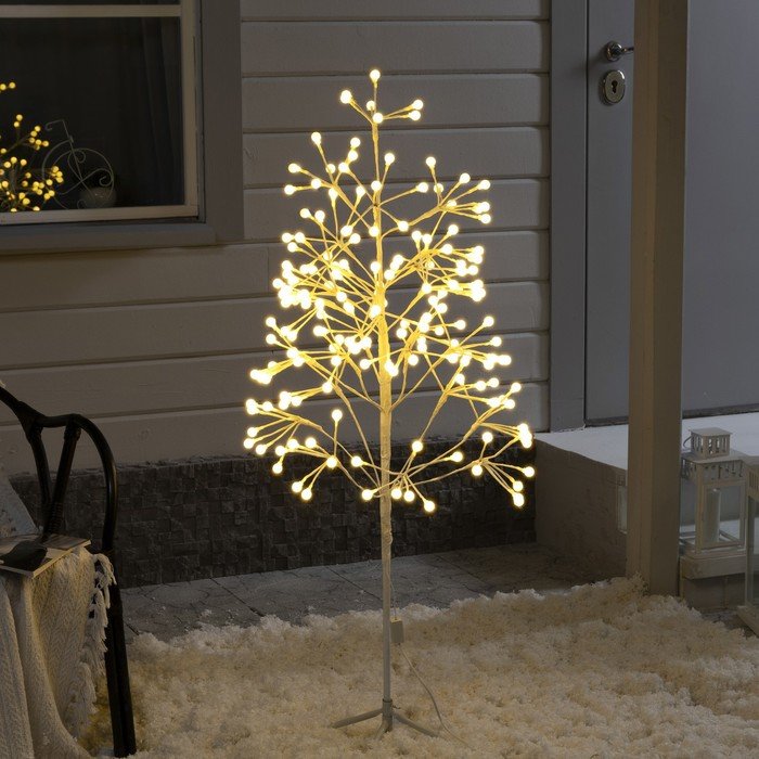 Светодиодное дерево «Шарики» 1.3 м, 180 LED, постоянное свечение, 220 В, свечение тёплое белое