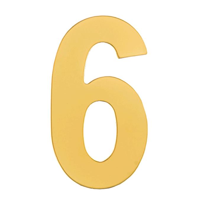 Номер дверной "6" MARLOK, металл, цвет золото