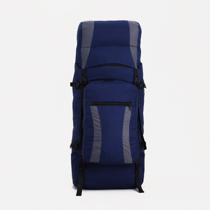 Рюкзак туристический, 120 л, отдел на шнурке, наружный карман, 2 боковые сетки, цвет синий/серый