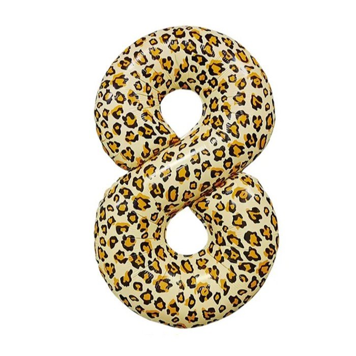 Шар фольгированный 32" Цифра 8, цвет леопард