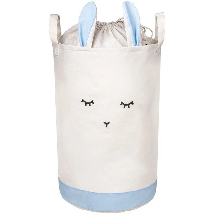 Сумка-мешок для игрушек «Кролик», на утяжке, 35х35х52 см, небесно-голубая