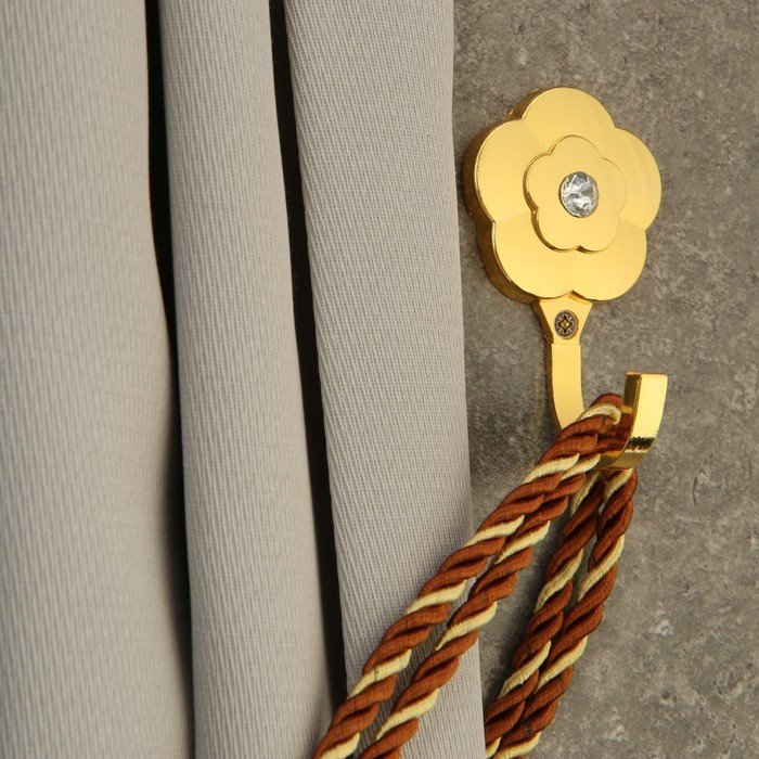 Крючок однорожковый для штор CAPPIO KC117, цвет золото, 2 шт