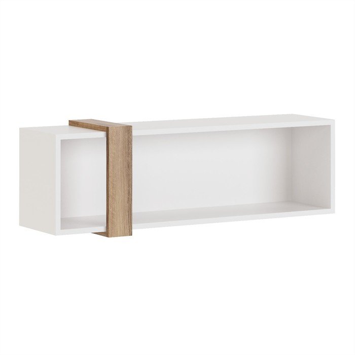 Шкаф навесной открытый «Гринвич №7», 1100×266×332 мм, цвет белый / авелано