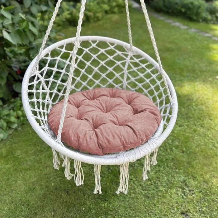 Подушка для качелей «Тина», диаметр 60 см, цвет светло-розовый