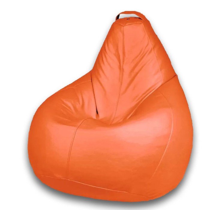 Кресло-мешок «Груша» Позитив Favorit, размер XL, диаметр 95 см, высота 125 см, искусственная кожа, цвет оранжевый