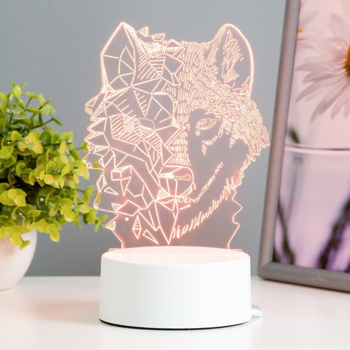 Светильник "Волк" LED RGB от сети 13,5х9,5х17,6 см