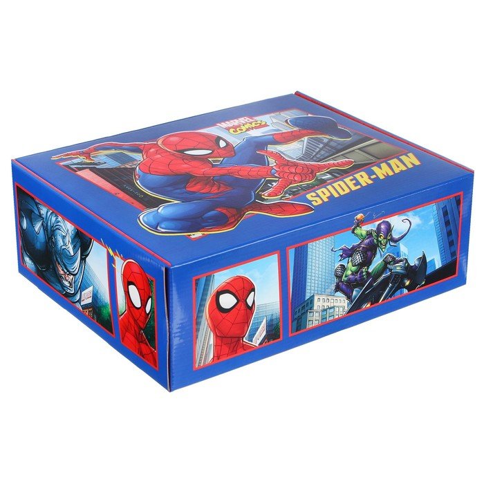 Складная коробка с игрой, 31,2 х 25,6 х 16,1 см "Спайдер-мен", Человек-паук