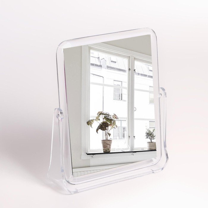 Зеркало настольное, двустороннее, зеркальная поверхность 12 × 15 см, цвет прозрачный