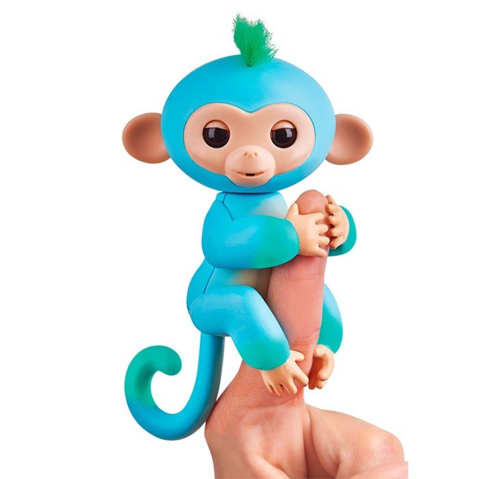 Интерактивная игрушка «Обезьянка Чарли» голубая с зелёным, 12 см