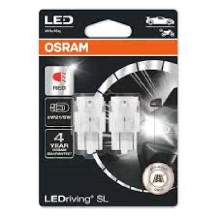 Лампа Osram W21/5W 12 В, LED (W3x16q) 1.7W Red LEDriving SL, блистер 2 шт 7515DRP-02B