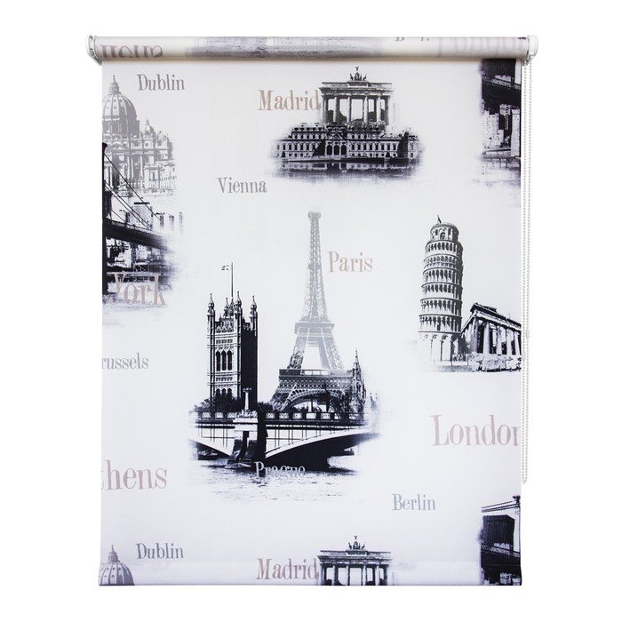Рулонная штора «Глобал», 100х175 см, цвет серый