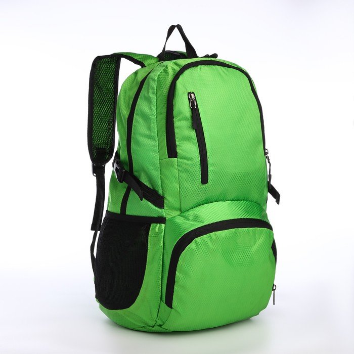 Рюкзак, 30*18*46, отд на молнии, 3 н/к, 2 б/к, зеленый