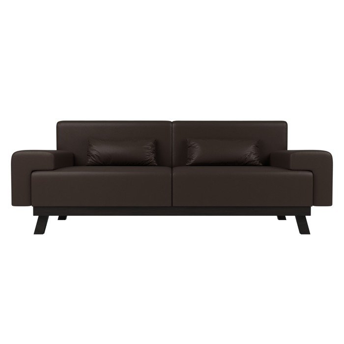 Прямой диван «Мюнхен», экокожа, цвет коричневый