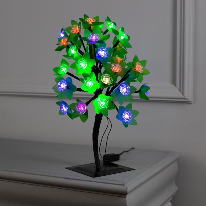 Светодиодный куст «Цветы» 30 см, 32 LED, мигание, 220 В, свечение мульти (RG/RB)