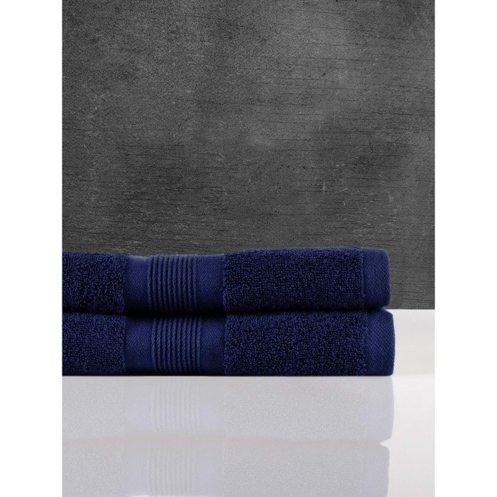 Полотенце махровое Mon, размер 50х90 см, цвет синий