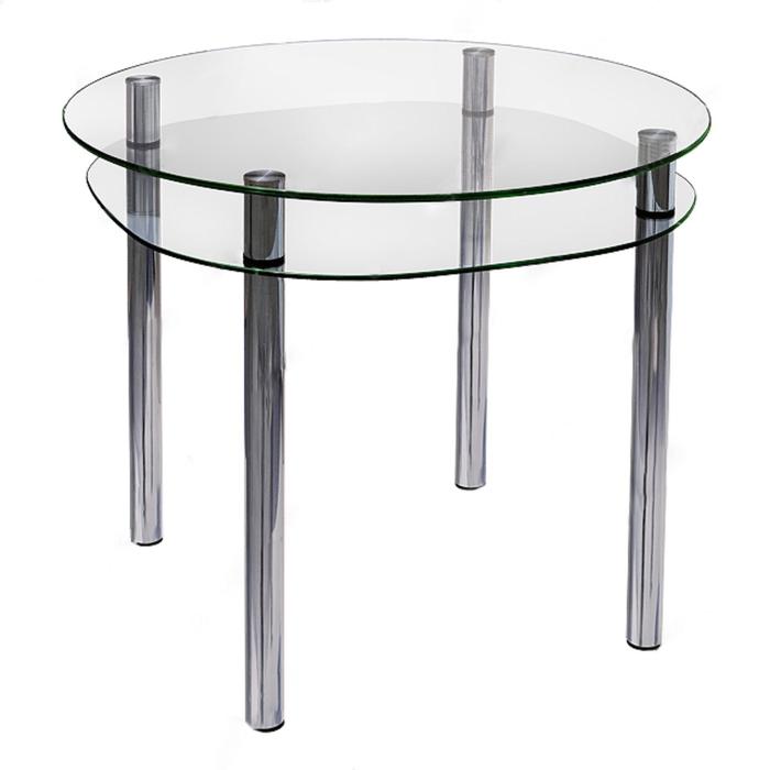 Обеденный стол «Юлий 1» прозрачный, 900 × 900 × 740 мм, стекло, триплекс 4+4