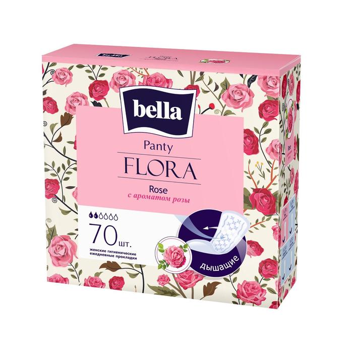 Прокладки женские гигиенические ежедневные bella Panty FLORA Rose с ароматом розы по 70 шт.