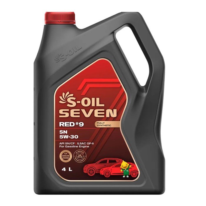 Автомобильное масло S-OIL 7 RED #9 SN 5W-30 синтетика, 4 л