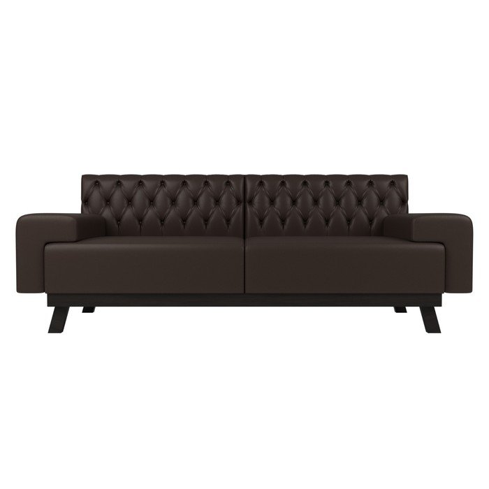 Прямой диван «Мюнхен Люкс», экокожа, цвет коричневый