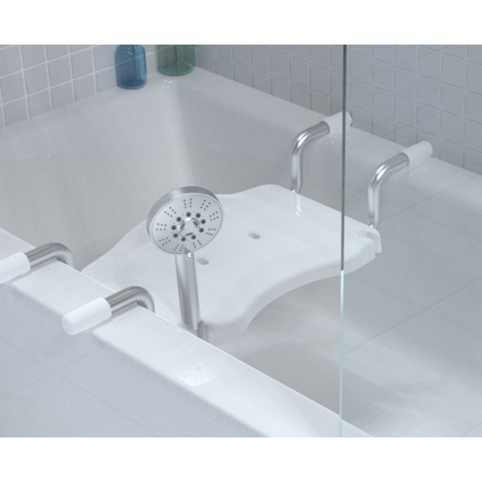 Сиденье Apollo для ванной, с держателем, алюминий, пластик, 30х43 см, цвет белый
