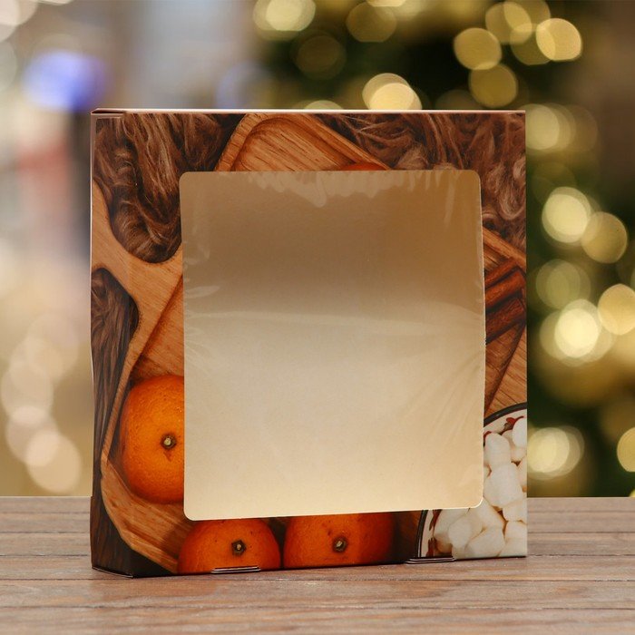 Коробка складная "Новогоднее настроение", 20 х 20 х 4 см