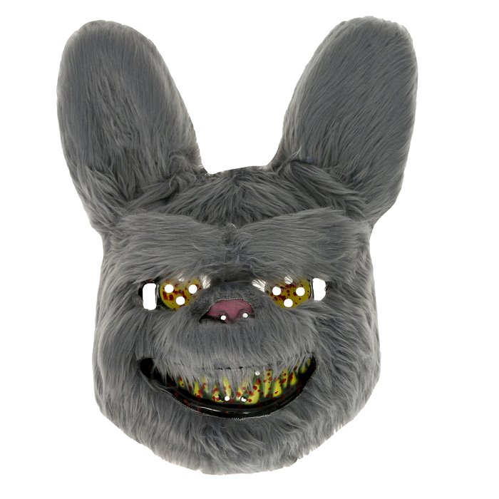 Карнавальная маска "Страшный заяц" цвет серый