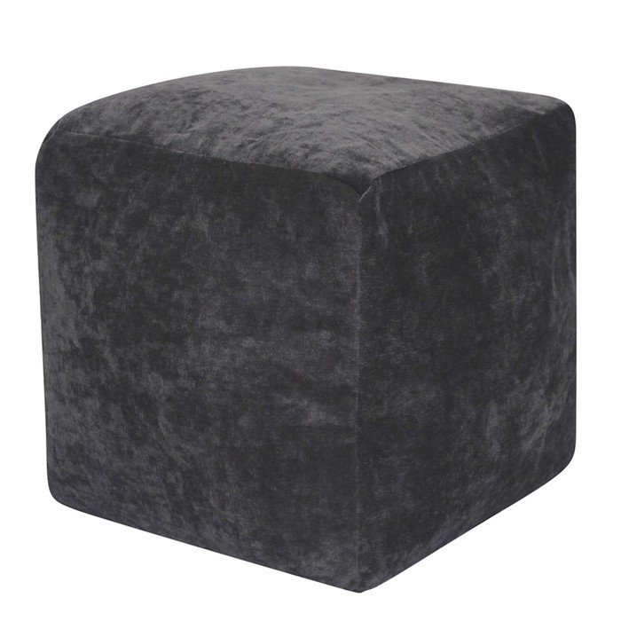 Пуфик «Куб», микровельвет, цвет тёмно-серый