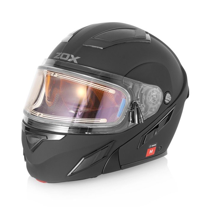Шлем снегоходный ZOX Brigade, стекло с электроподогревом, матовый, размер XXL, чёрный