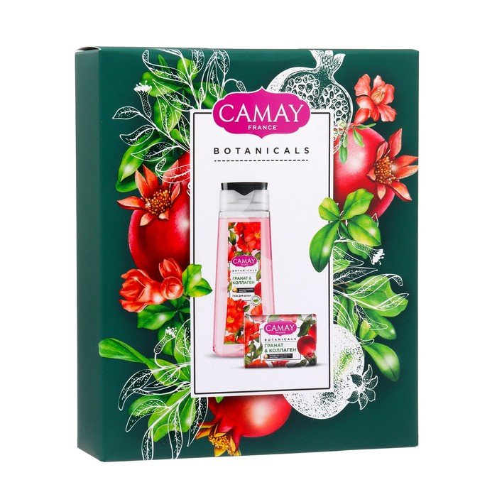 Подарочный набор Camay Pomegranate: гель для душа, 250 мл + туалетное мыло, 85 г