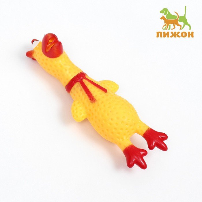 Игрушка пищащая "Петух" для собак, 16 см, желтая