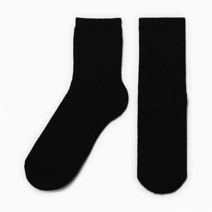 Носки детские махра внутри, цвет чёрный, размер 20