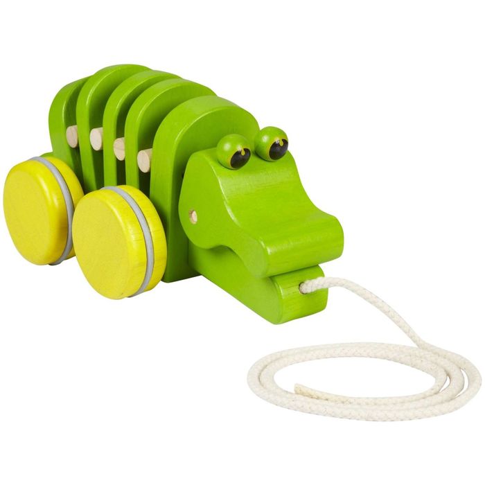 Игрушка-каталка трёщотка на верёвочке «Танцующий крокодил»