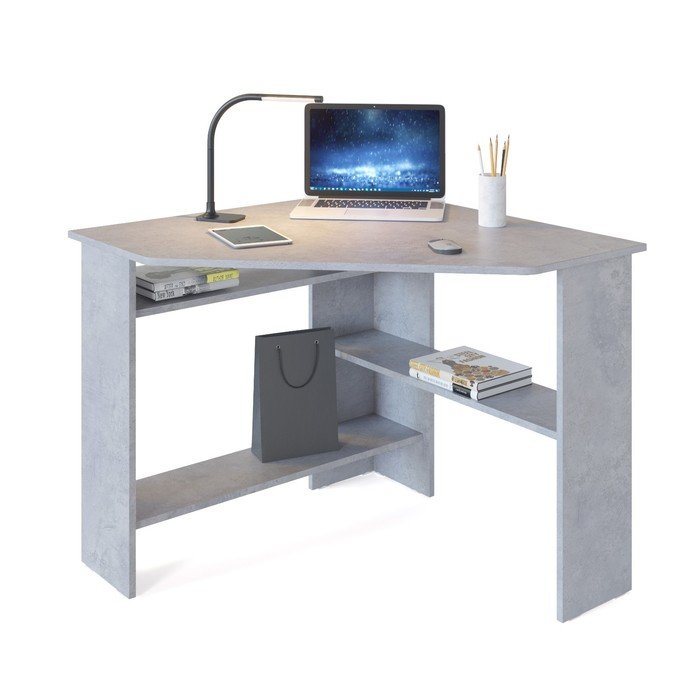 Компьютерный стол «КСТ-02», 900×900×740 мм, угловой, цвет бетон