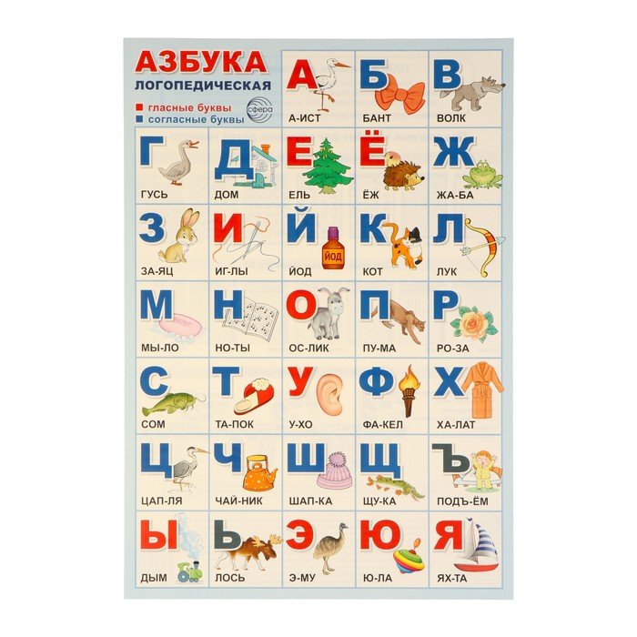 Плакат "Азбука логопедическая" 34х49 см