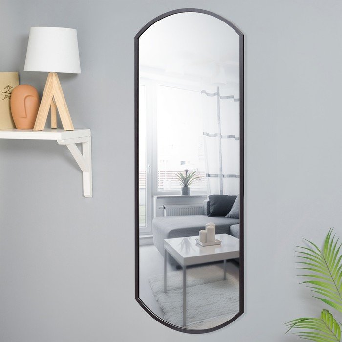 Зеркало настенное "Симпл", овальное, черное, 40 х 106 см