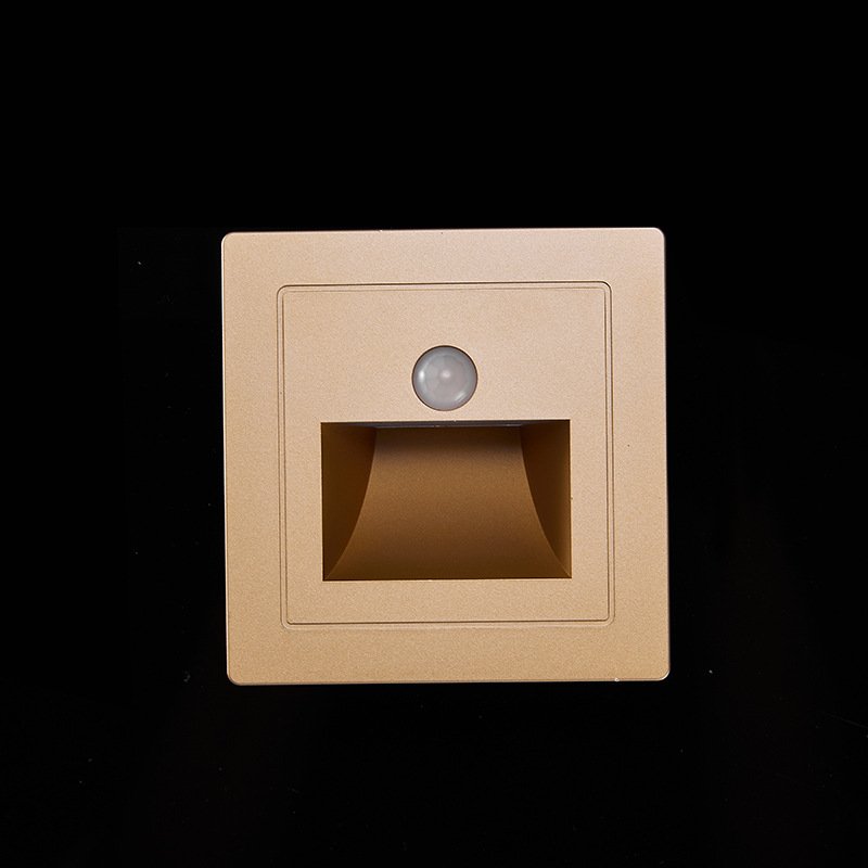 Встраиваемый светильник д\лестницы датчик 1,5 Вт 60 Лм 3000К 220В золотой
