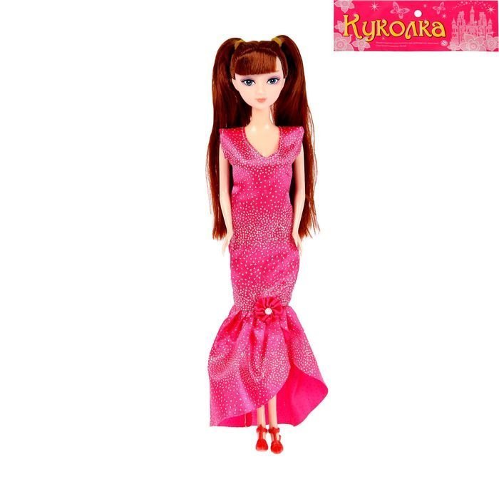 Кукла модная Оля в вечернем платье, с длинными волосами, МИКС