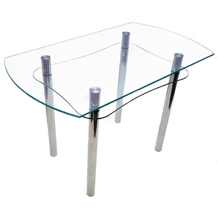 Обеденный стол «Эдгар1» прозрачный, 1150 × 660 × 740 мм, стекло, триплекс 5+5