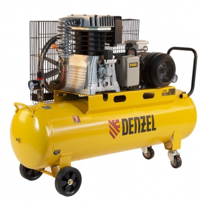 Компрессор воздушный Denzel BCI4000-T/100, 400 В, 4.0 кВт, 690 л/мин, поршневой ременный