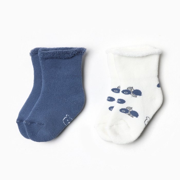 Набор детских махровых носков Крошка Я Blueberry 2 пары, р. 8-10 см
