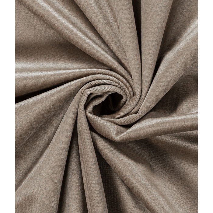 Штора «Велюр», размер 200x260 см, цвет серо-бежевый