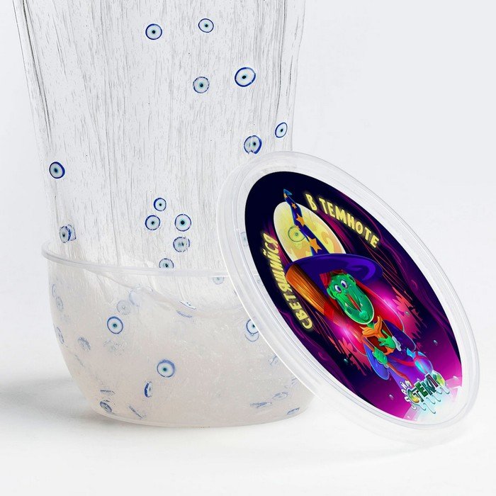 Слайм «Стекло», светящийся слайм бесцветный, с декоративным наполнителем, 260 г