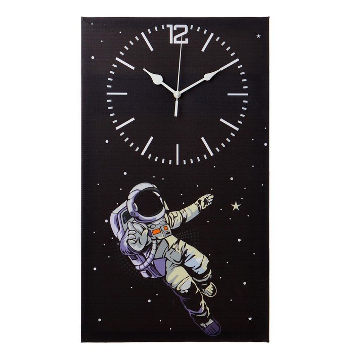 Часы-картина настенные "Космонавт", плавный ход, 35 х 60 см