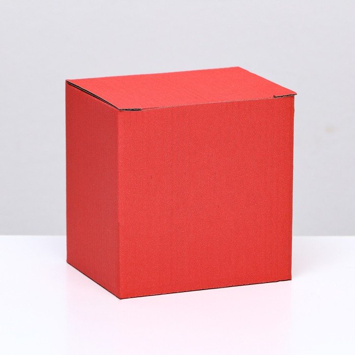 Коробка под кружку, без окна, красная 12 х 9,5 х 12 см